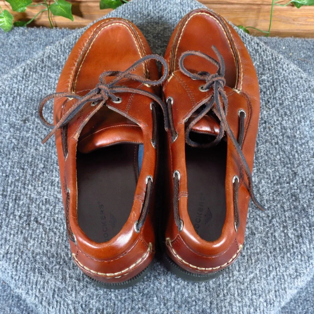 Dockers Castaway Mens Boat Shoe Size 10.5 Wide Casual Nautical Brown Leather
